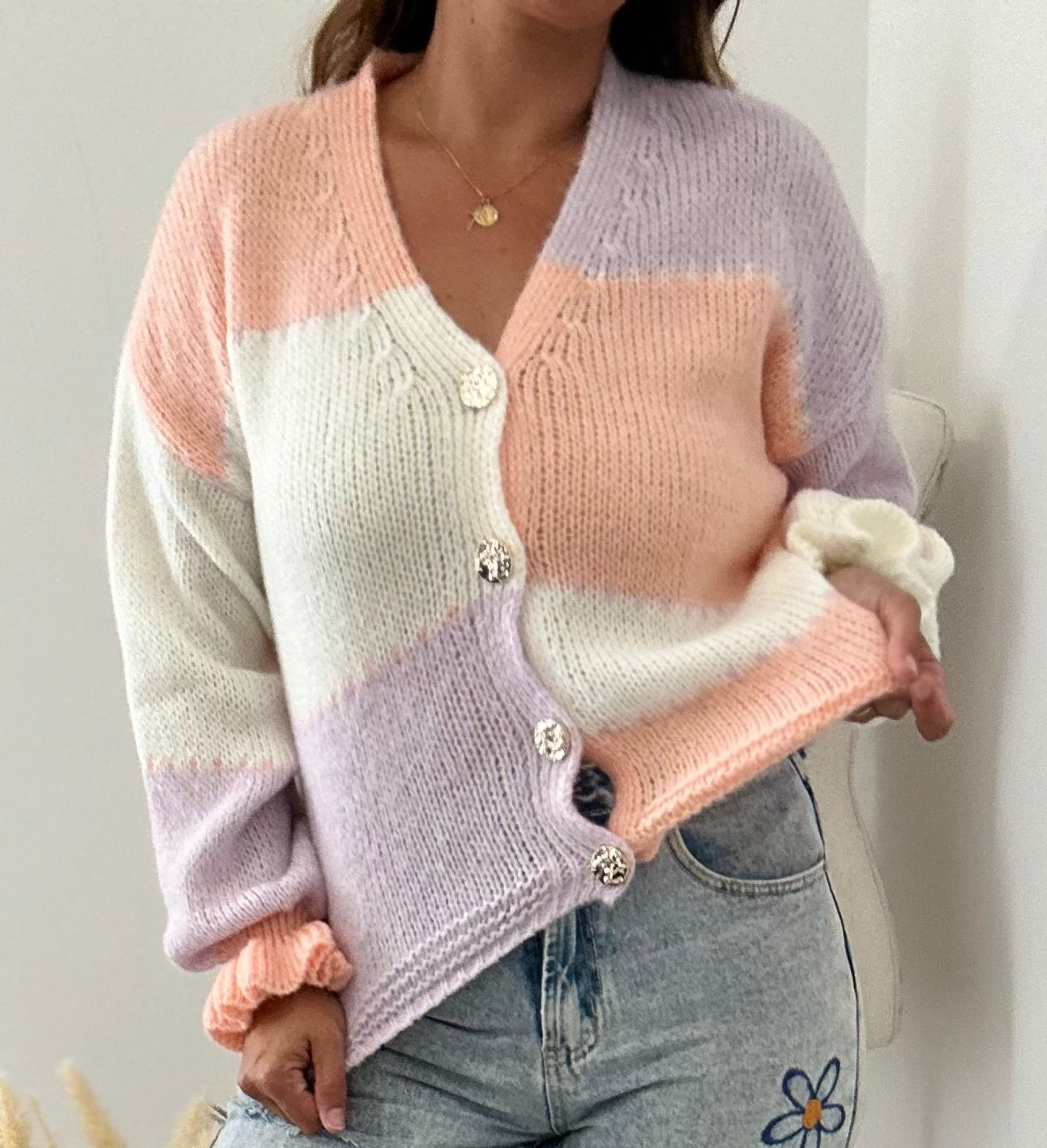 Gilet maille LOLA Saumon