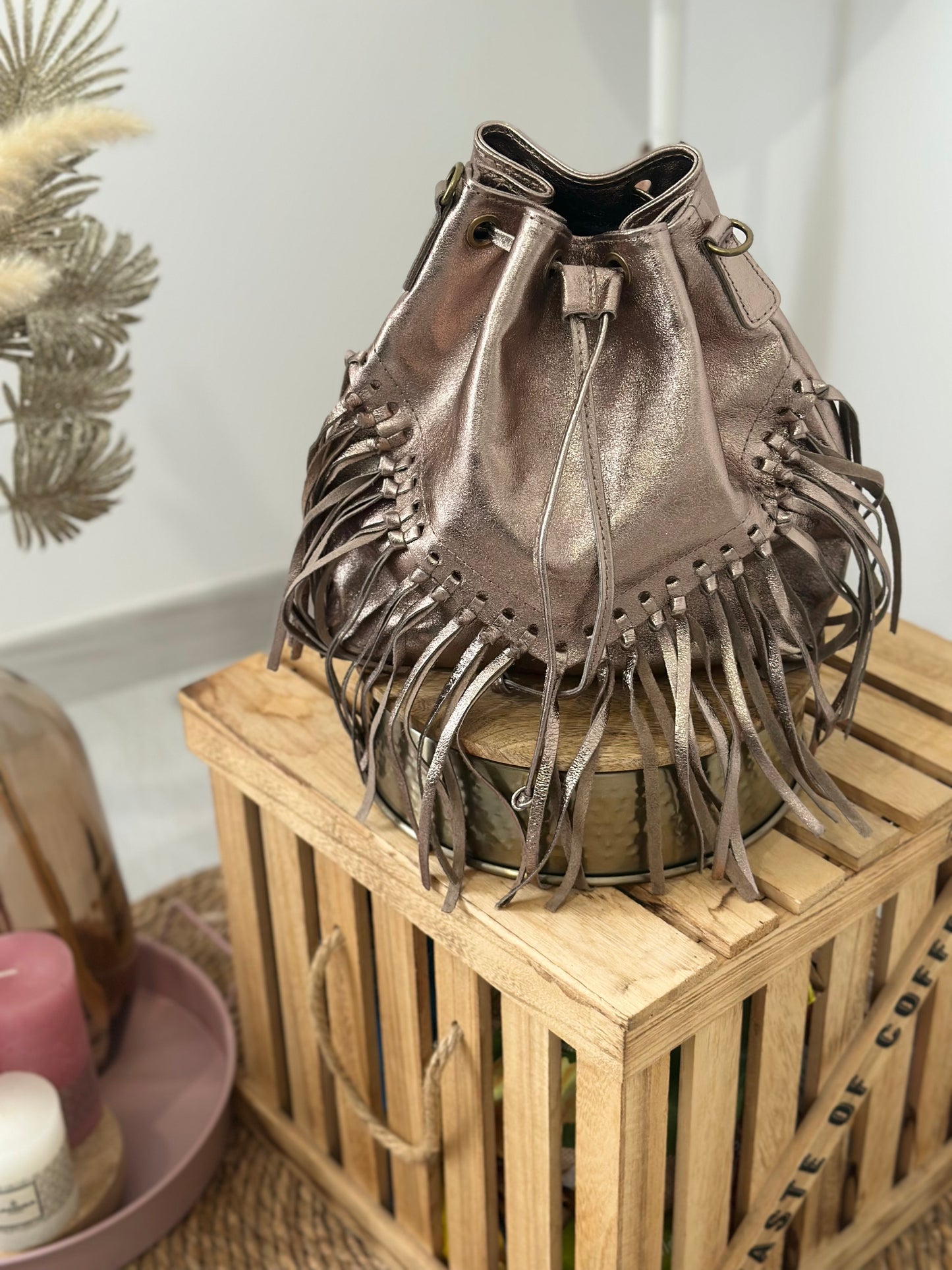 Sac Seau Cuir AYA Bronze