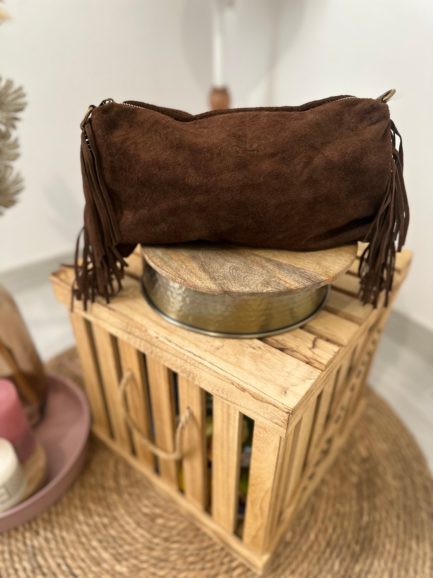 Sac Cuir Daim MILY Marron